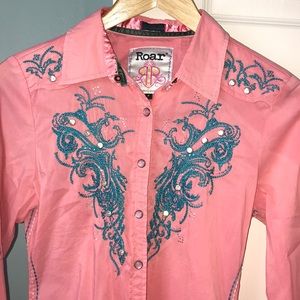 Roar button down western shirt